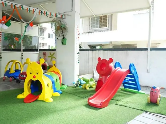 Slides, a tunnel and ride-on toys at Jigyaasa Baner